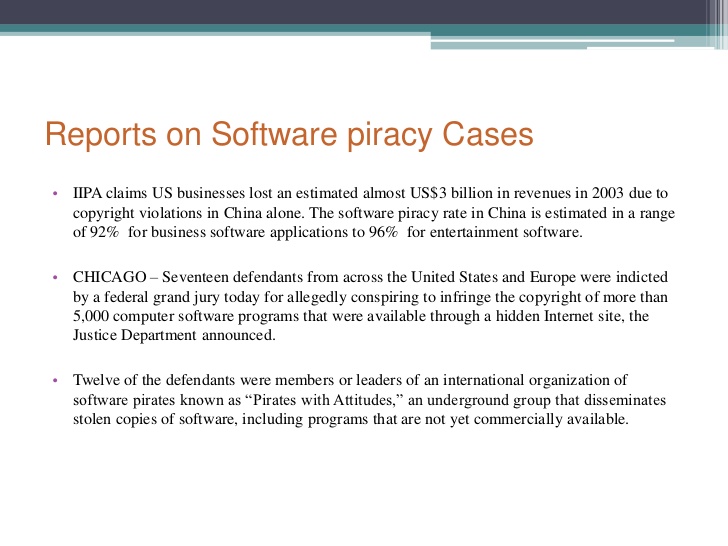 Examples of internet piracy